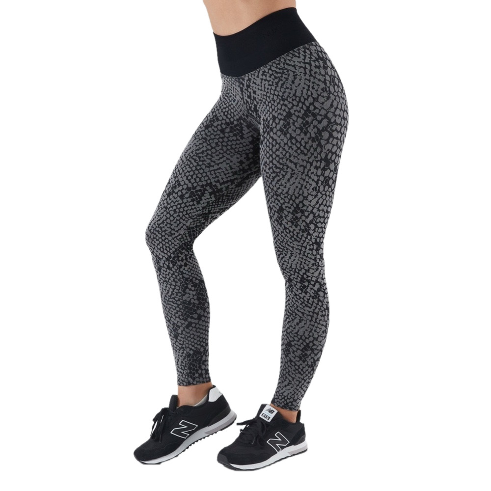 NUX Women’s Small Snake Charmer Jacquard Leggings in Black Microfiber NWOT